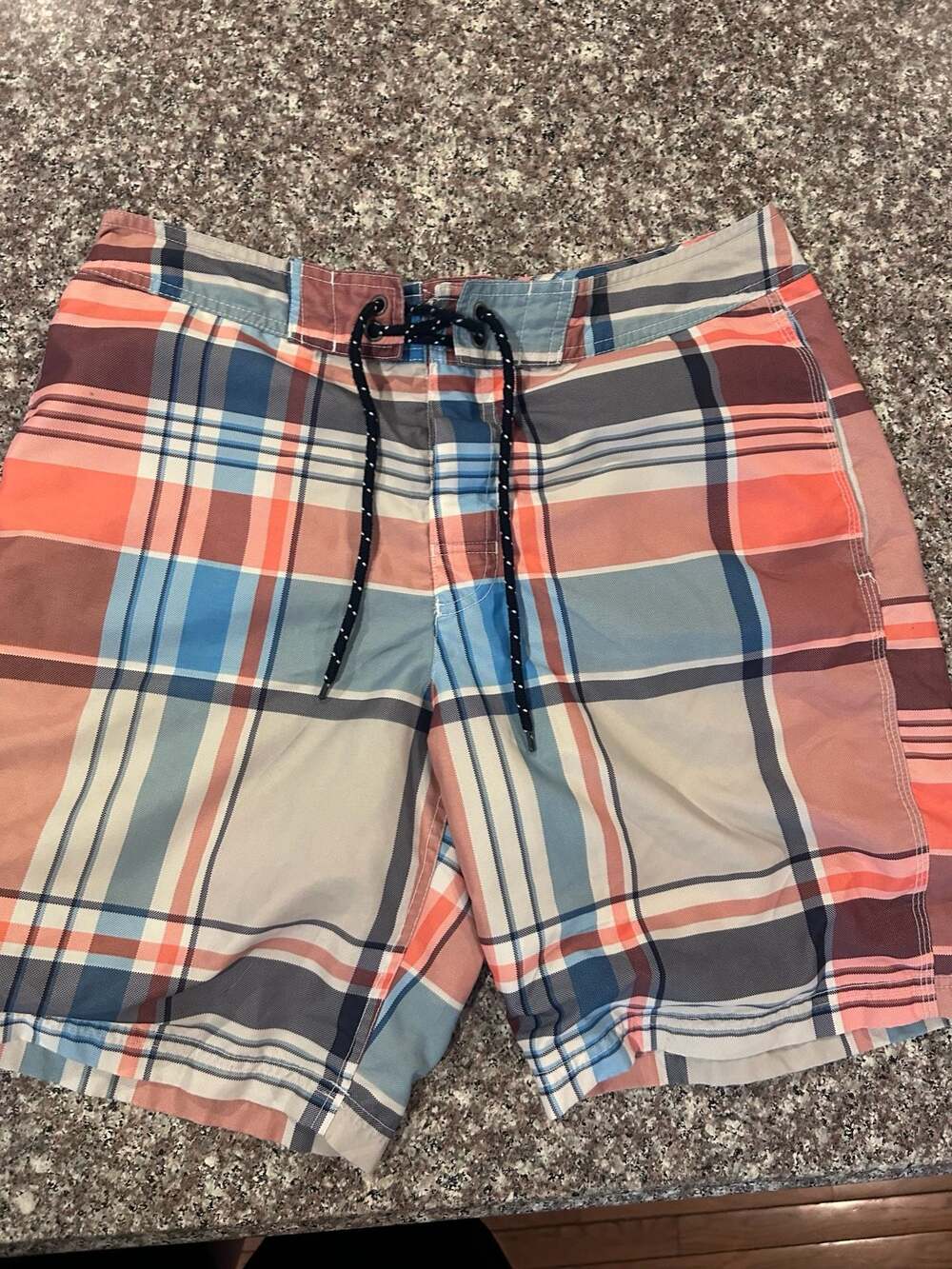 Gap Mens Plaid Mesh-Lined Board Shorts Swim Trunks